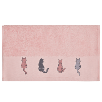 Serviette de Toilette Brodée « Chat »
