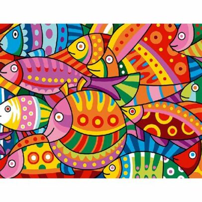 Canevas « Colored Fishes »