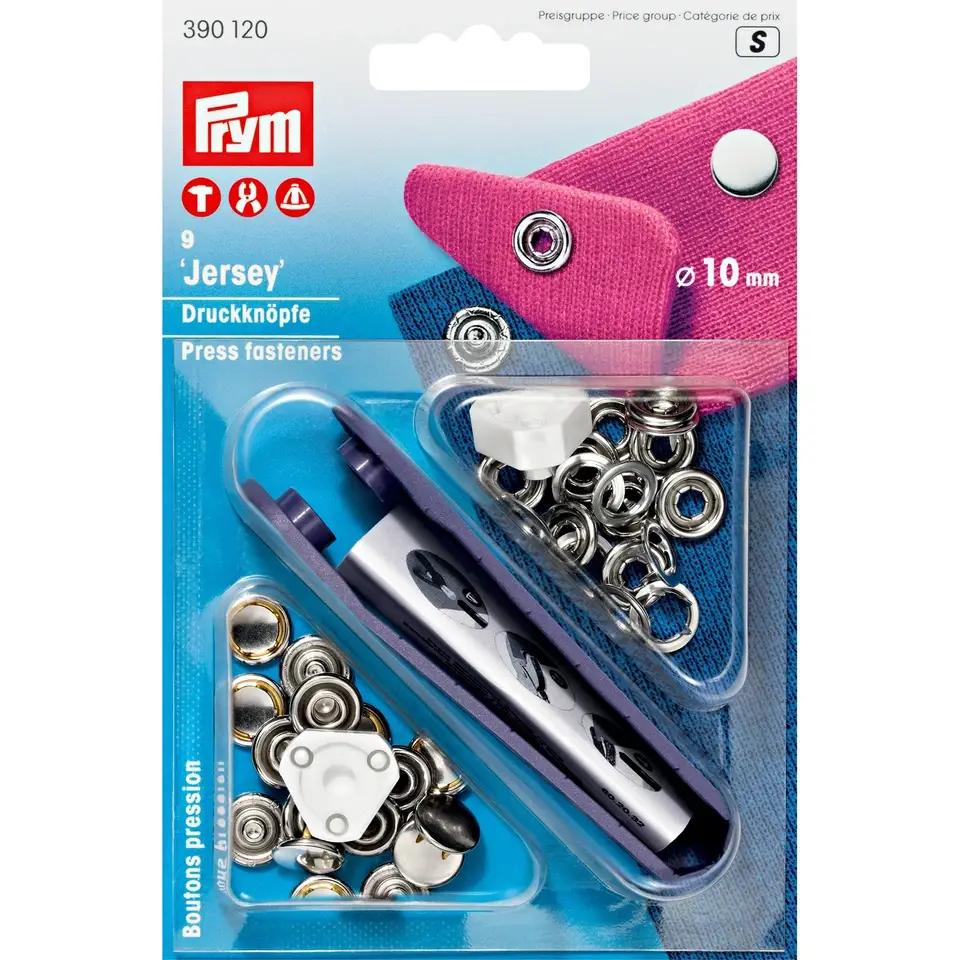 Boutons Pression "Jersey" 10 m/m Argenté