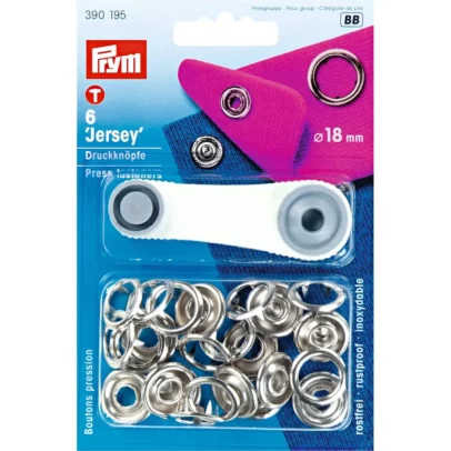 Boutons Pression « Jersey » 18 m/m Argenté