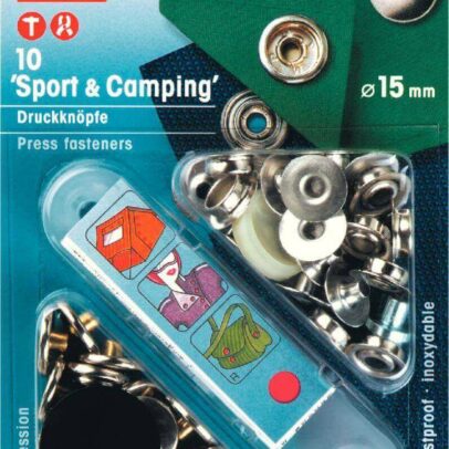 Boutons Pression « Sport et Camping » 15 m/m Argenté