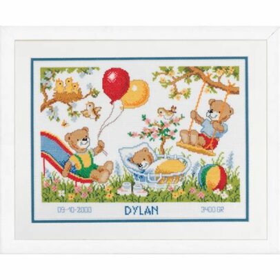 Kit Points Comptés « Naissance Des Ours dans le Jardin »
