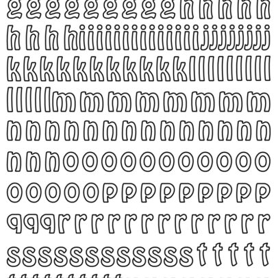 Sticker  259 « Lettres Miniscules et Chiffres »