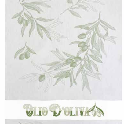 Torchon à Broder « Ulivi Vert Clair « 